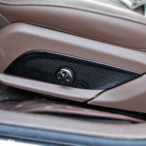 Carbon Fiber Color Car Seat Adjustment Switch Buttons Decoration Sticker For Mercedes Benz C E Class W205 W213 GLC X253 2015-18