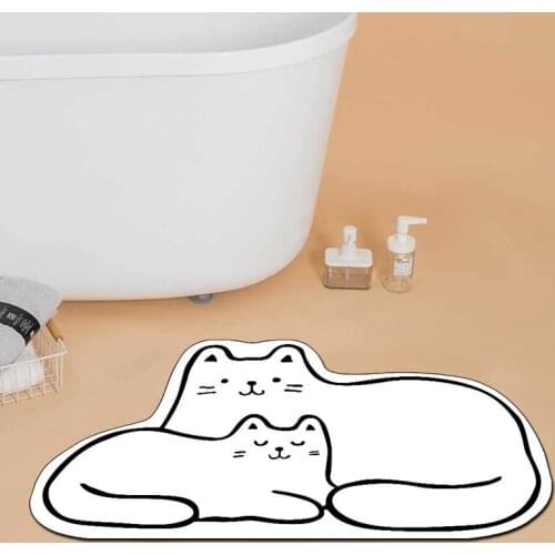 Nordic Simple Style Carpet Irregular Black and White Cat Shaped Home Decor Area Rugs Kids Bedroom Play Tent Anti Slip Floor Mat