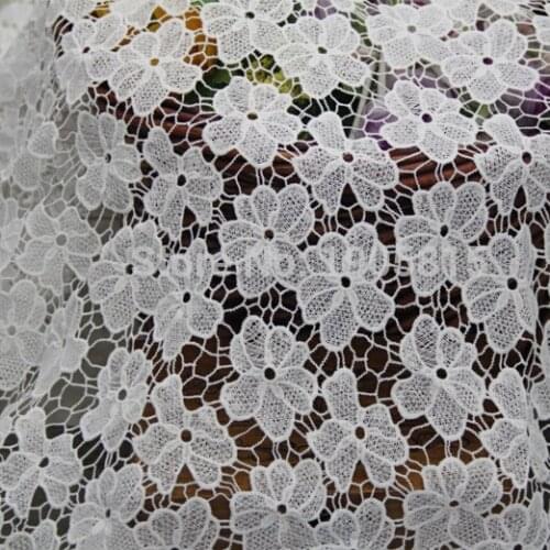 5Yards Nigerian Lace Fabrics For Wedding Dress High Quality White African Cord Lace Fabrics French Guipure Lace Sewing Material