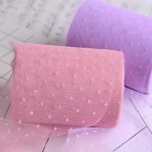 5 yards 10cm Embroidered Dots Yarn Organza Ribbons DIY Craft Gift Bouquet Packaging Headwear Clothes Sewing Fabric