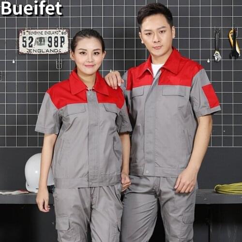 Workshop Uniforms Men Women Working Clothes Breathable Uniforms Factory Workshop Service Car Repair Engineering Overalls