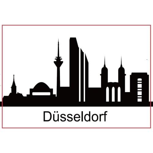 Metal Wrapped Magnets SOUVEMAG 78*54*3mm Dusseldorf Skyline Souvenir Fridge Magnets 20431