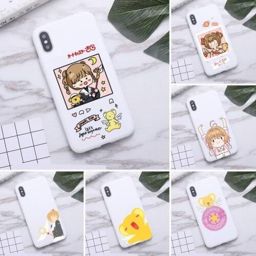 Cute cartoon Cardcaptor Sakura Phone Case for iPhone 11 Pro Max X XR XS 8 7 6s Plus Candy white Silicone Cases