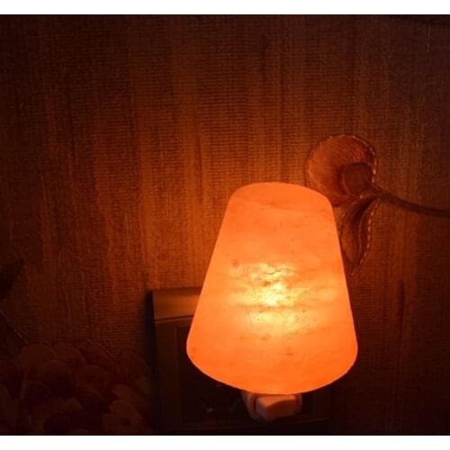 Himalayan Warm White Mini Salt Night Light Wall Bedroom Home Lamp Natural Crystal Hand Carved Decor Air Purifying with Plug