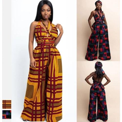 Fashion African Clothes For Women Vetement Femme 2021 High Quality Traditional Ethnic Party Dress Jumpsuits Nigerian Clothes