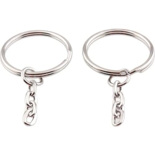 Fashion Key Rings Silver Blank Keyrings Keychains Split Rings Keyfob Pendant 3/4''(21mm) DIY Jewelry Accessories Fashion Gift