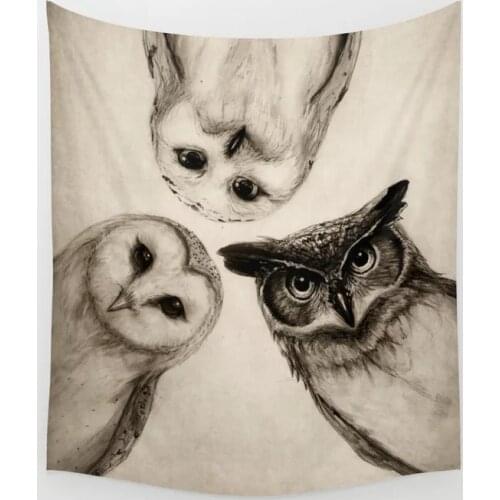 Owl Animals Tapestry Wall Hanging Beach Towel Throw Blanket Picnic Yoga Mat Tapestries Home Decoration