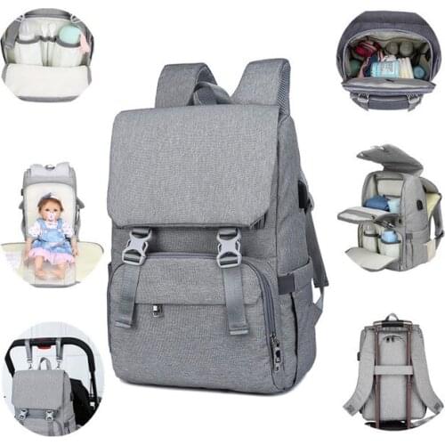 New Arrive USB Fashion Mom Pregnant Women Baby Care Diaper Bag Maternity Baby Nappy Nursing Bags