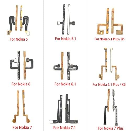 New Power On Off Volume Side Button Key Flex Cable For Nokia 2 3 5 6 7 8 2.1 3.1 5.1 6.1 Plus 7.1 8.1 Replacement Parts