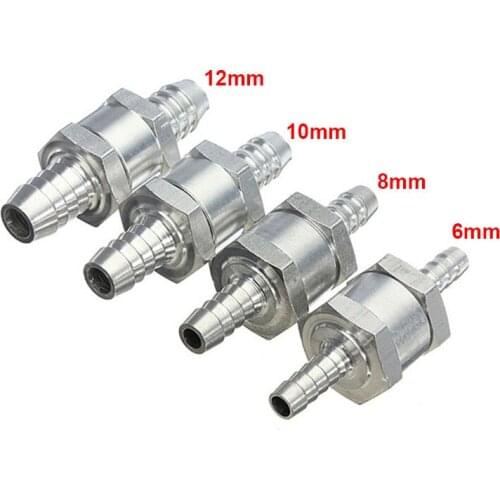 1Pcs 6/8/10/12mm One Way Valves Aluminium Alloy Fuel Non Return Check Valve One Way Fit Carburettor Suitable for Cars