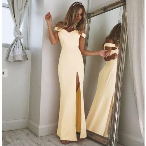 2018 Autumn Simple Tube Top Slit Dress And Long Dress Women Party Dresses