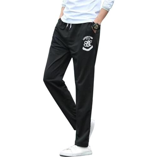 Autumn New Men Pant Cotton Solid Mid Waist Drawstring Sweatpants Elasticity Slim Regular Casual Sport Pantalon Homme Best M-4XL