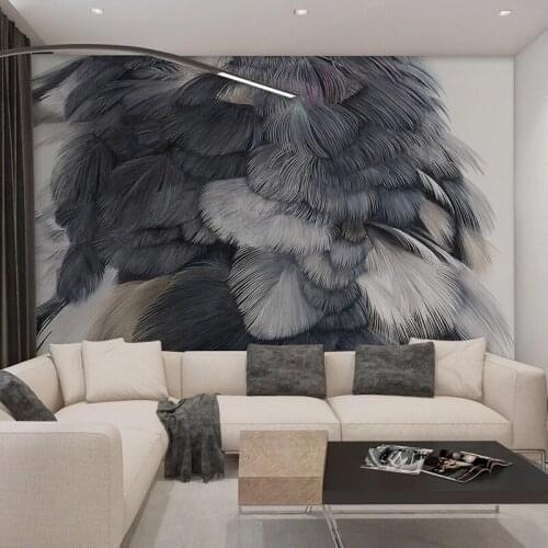 Custom 3D Photo Wallpaper Creative Color Feather Large Mural Wall Art Modern Bedroom Living Room Sofa Decoration Wall Painting