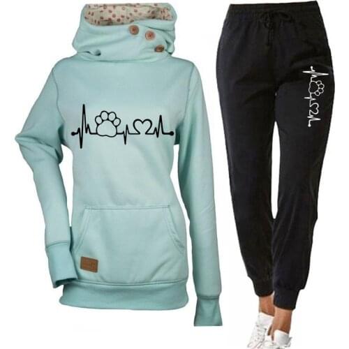 Casual Tracksuits Women Two Pieces Set Hooded Hoodies Sweatshirt Jogger Pants Suits Female Autumn Spring Outfits Clothing S-4XL