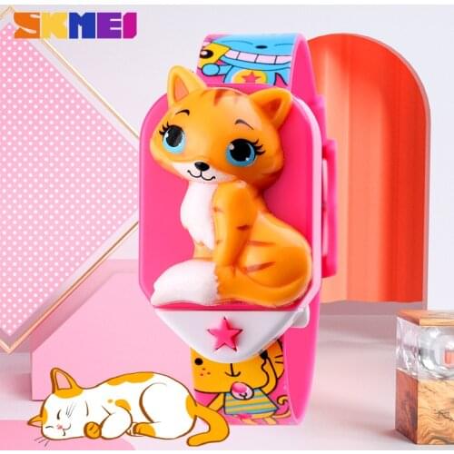 SKMEI Fashion Cat Girls Watches Creative Detachable Childrens Wristwatch Date Time Digital Fun Kids Watch relogio infantil 1753