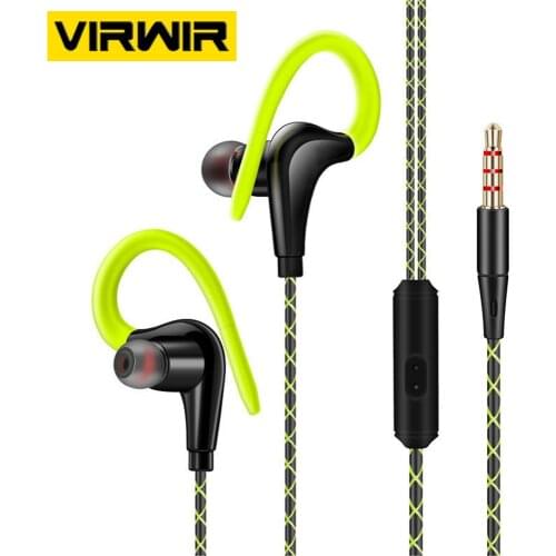 Sports Waterproof Earphones HIFI Stereo 3.5mm Earplugs Ear Hook Bass Music Headsets With Mic For Xiaomi Samsung iPhone Huawei