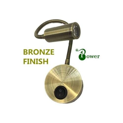 ANTIQUE BRONZE COLOR 2W LED HEADBOARD READING LIGHT