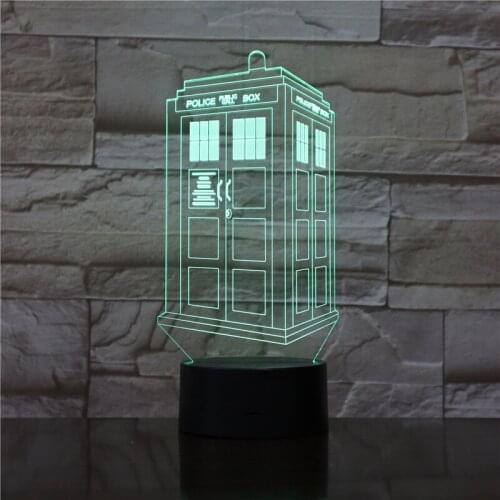 Bluetooth 3D Led Night Light Lamp Doctor Who Call Box Color Changing Atmosphere Nightlight for Kids Bedroom Party Club Decor