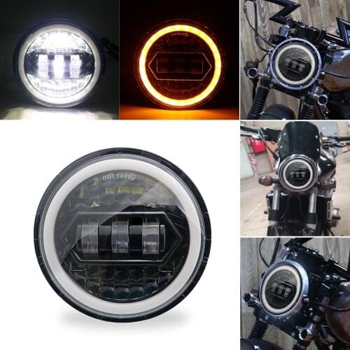 Universal 5.75" inch LED Motorcycle Headlight Black For Harley Sportster 1200 XL1200L Custom XL1200C 883 XL883 883L XL883R