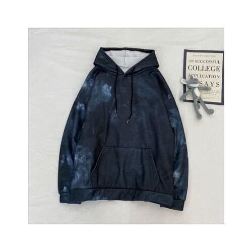 Womens Casual Long Sleeve Tie-dye Print Gradient Ladies Sweatshirts Autumn Elegant Tops Personalized Warm Hoodies