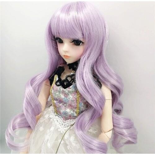 1/3 1/4 1/6 1/8 Bjd SD Wig Wavy Purple Hair High Temperature Wire