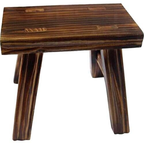 1Pc Wooden Footstool Children Step Stool Household Stool Furniture (Coffee)
