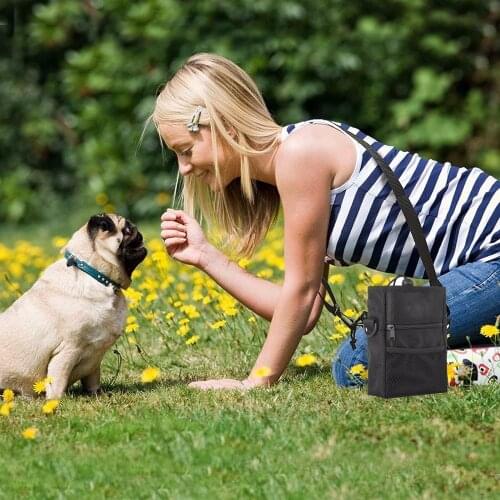 1.Dog Treat Training Pouch - Treat Bag for Kibble, Food, Toys, Accessories with Built-in Poop Bag Dispenser - Holder for Small