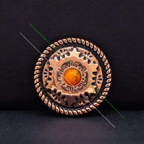 10 pcs Gold Luckly Star Engraved Handcraft Leathecraft Rope Side Concho 1" Western Horse Saddle Tack Concho Screwback