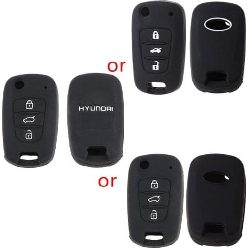 3 Buttons Silicone Car Key Fob Cover Case For Hyundai i30 Verna Veloster