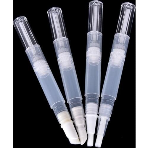 4 Styles 3ml Transparent Twist Pens Empty Nail Oil Pen With Brush Tip Cosmetic Lip Gloss Container Applicators Tool