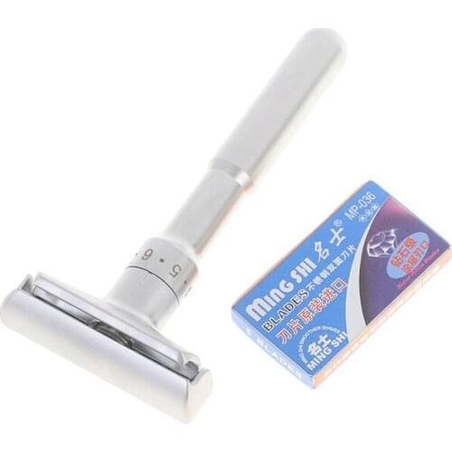 Barber Salon Safety Razor Double Edge Classic Handle De Shaver With 5pcs Blades