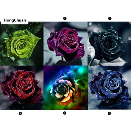 Fast delivery colorful rose 5D DIY square/round diamond painting mosaic diamond cross stitch home decoration art gift