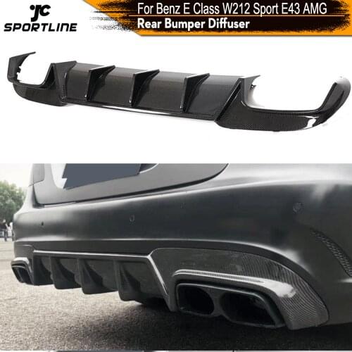 Carbon Fiber Rear Bumper Diffuser Lip Spoiler For Mercedes-Benz E Class Sport E43 AMG Sedan 2013 - 2015 Rear Bumper Diffuser Lip