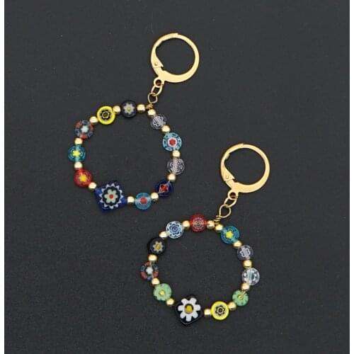Go2boho Earring For Women Hoop Earrings Fashion Jewelry Femme 2021 Circle Stainless Steel Ear Ring Popcorn Beaded
