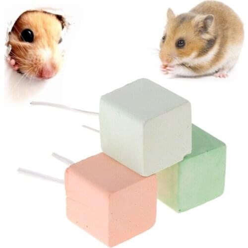 Hamster Teeth Grinding Stone Mineral Calcium Rabbit Rat Squirrel Toys Cube Hang H7EA