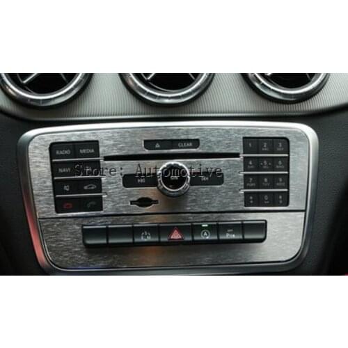 Chrome CD Console Panel Trim Car Sticker For Mercedes Benz CLA 200 220 2014 2015 Accessory