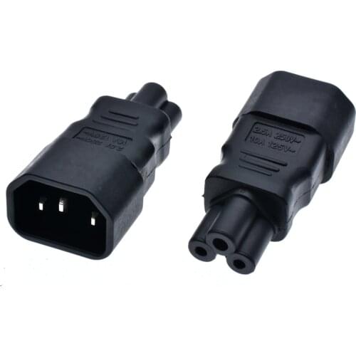 IEC320 C14 to C5 pdu UPS plug female Power adapter PLUG CONVERTER C5 to C14 Black Color