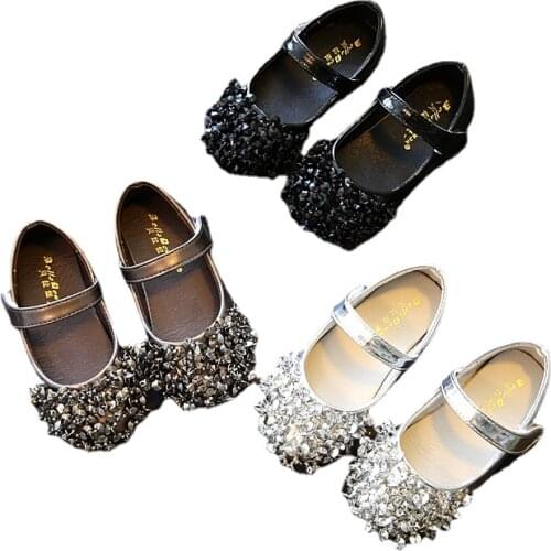 Bekamille Princess Girls Shoes New Spring Autumn Diamond Children Sneakers Kids sequins Flat Dancing Shoes For Girls Size 21-36