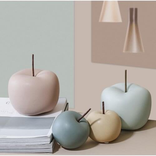 Nordic Creative Ceramics Apple Decoration Simple Living room TV cabinet Home Sweet Ornaments For Wedding Adornment Crafts Gift