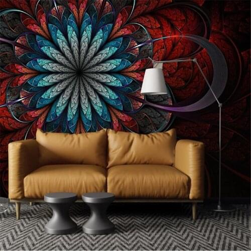 Milofi large non-woven wallpaper mural European simple abstract flower pattern living room bedroom background wall