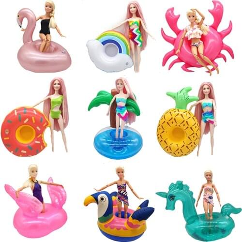 Fashion Handmade for Barbie Accessories Beach Party for Barbie Swimsuit and Swim Ring Boneca Swim Wear Gifts for Children Girls