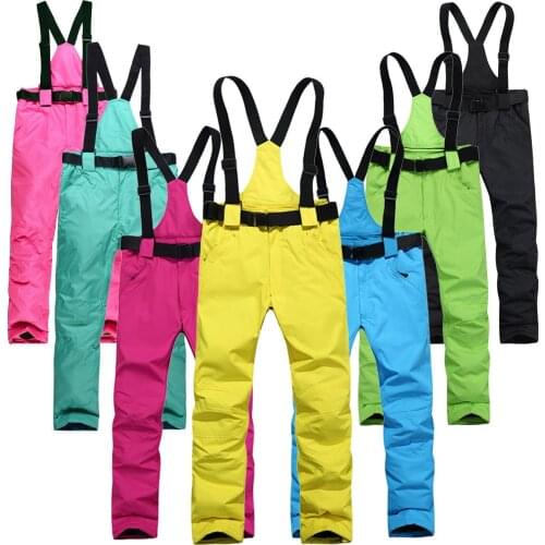 Mens And Womens Waterproof Outdoor Wind Warm Extra-thick Single And Double Straps Snow Skiing Pant