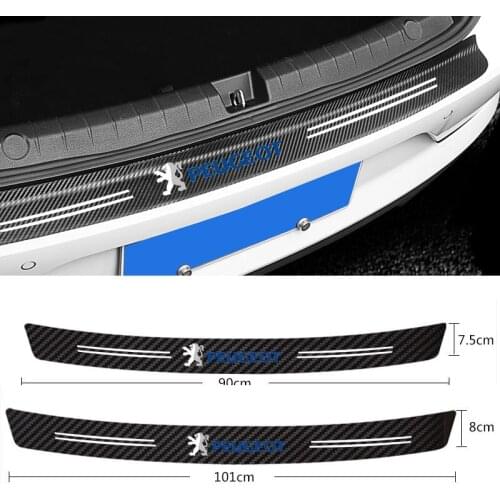Car Tail trunk Rear Bumper Protector Carbon fiber Sticker For Peugeot 206 207 208 306 307 308 106 107 108 2008 3008 Accessories