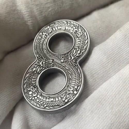 Non Magnetic Australia Dragon Silver 1 Dollar Challenge Coin 8-shaped Elizabeth II Metal Commemorative Coins for Collection