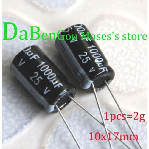 25V 1000uf Original New Electrolytic Capacitor capacitance Radial 10x16mm (500pcs)