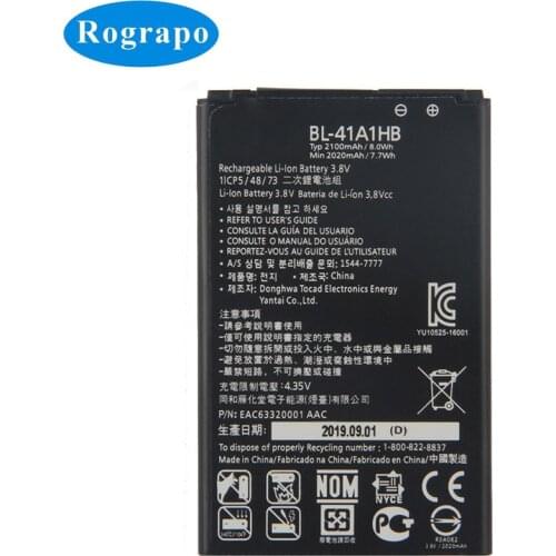 Full 2100mAh BL-41A1H BL-41A1HB Cell Mobile Phone Battery For LG X Style Tribute HD Boost Mobile X Style LS676 L56VL K200DS