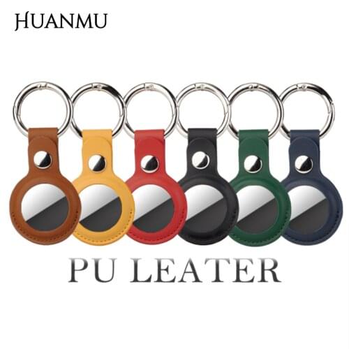 PU Leather Case Protective Cover for AirTags Shockproof Shell Location Tracker Protector AirTags Bluetooth Tracker Accessories