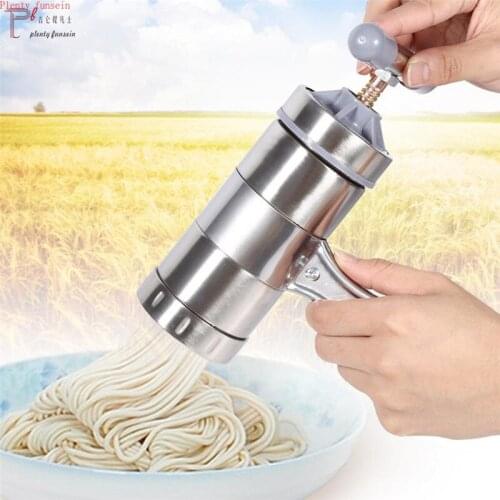 Manual Noodle Maker Press Pasta Machine Crank Cutter Fruits Juicer Cookware With 5 Pressing Moulds Making Spaghetti Kitchenware