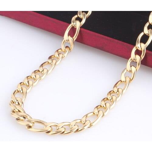 Width 9mm length 60cm Gold color flat round chains 316L Stainless steel Necklace for men women jewelry wholesale