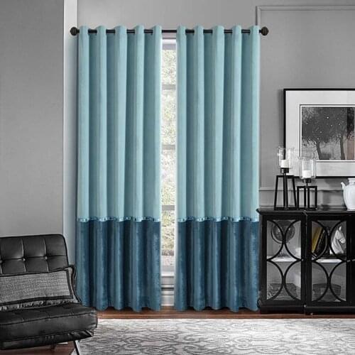 Color Block Grommet Curtains Panel Simple Style Windows Thermal Insulated for Bedroom Living Room Darkening Drape 1 Piece TJ6191